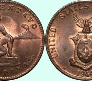 1944-S rare Philippines 1 centavo coin